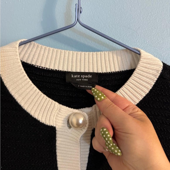 Gorgeous kate spade black and cream cardigan sweater size US S - Picture 4 of 6